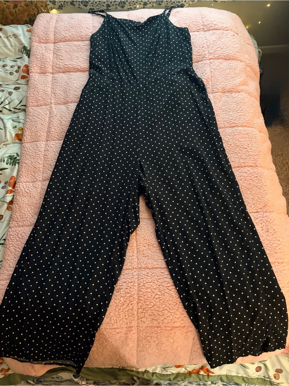 Old Navy Black Polka Dot Wide-Leg Jumpsuit with White Dots